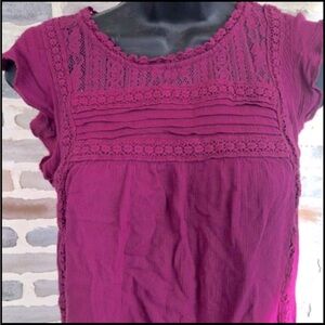 Magenta long shirt blouse top size medium